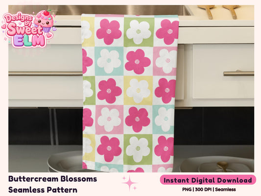 Buttercream Blossoms Seamless Pattern